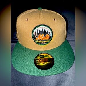 New Era 59Fifty New York Mets 50th Anniversary Khaki Men’s Fitted Hat Size 7 1/8